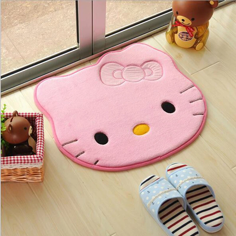 

51*57cm non slip Hello Kitty bath mats bathroom Foam Antiskid Washable Kitchen Rug Bath Soft Breathable Bathroom Toilet Mat