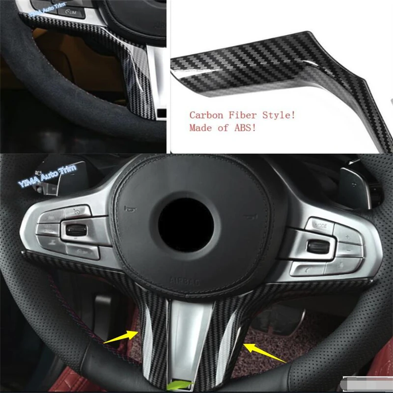 

Lapetus Auto Styling Steering Wheel Decoration Cover Trim Fit For BMW 5 Series G30 530I 2017 2018 2019 ABS / Carbon Fiber Look