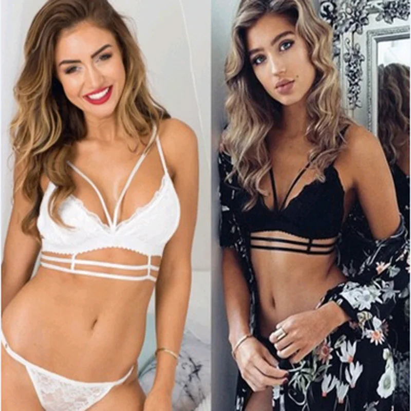 

Sexy Lace Underwear Women Set Sexy Solid Sling Bra Set Bralette Vs Conjunto Push Up A12294
