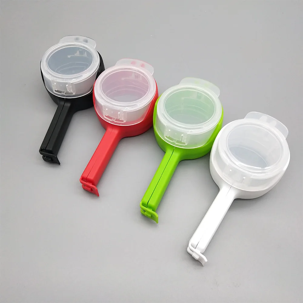 Seal Pour Food Storage Bag Clip Snack Sealing Clips Food Sack Sealer Clamp with Lid Discharge Nozzle Home Travel Kitchen Gadgets