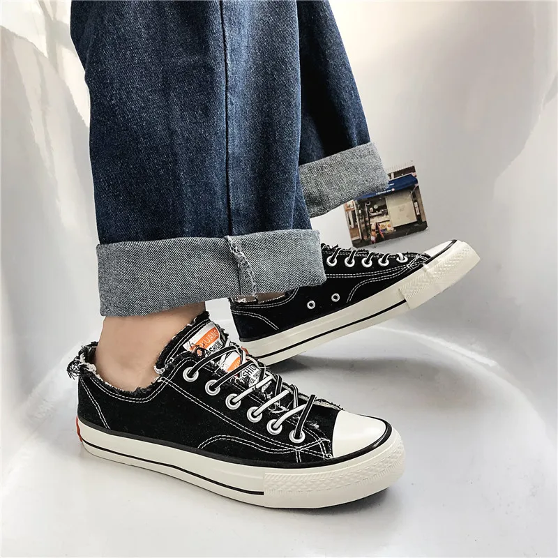 Popular Casual Shoes For Boy Yellow Black Men Walking Canvas Shoes Comfortable Casual Sneakers Man Lace-Up Canvas Men Shoes