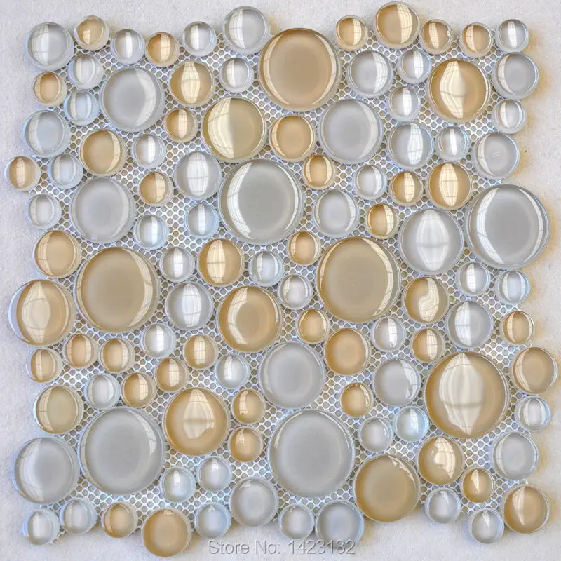 Glass pebble tile sheets penny round glass tile backsplash ...