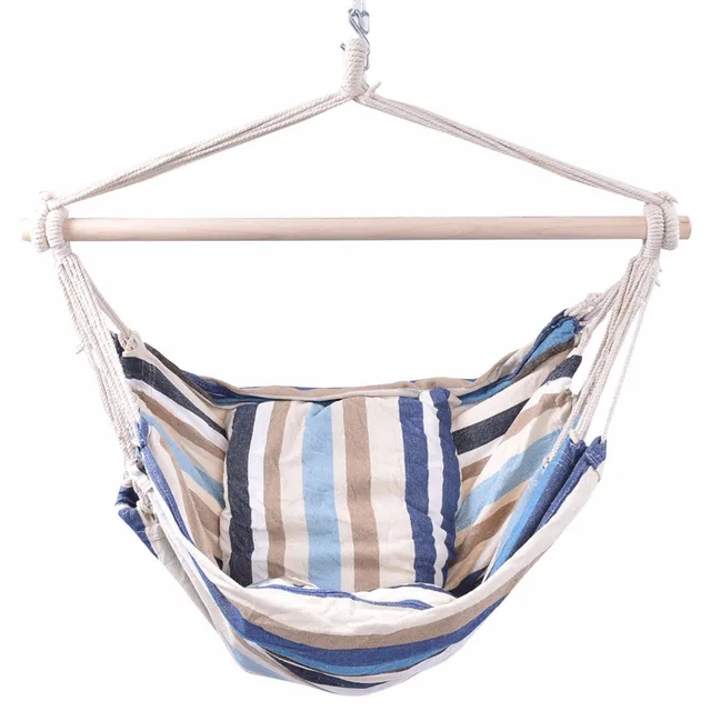Garden Patio Porch Hanging Cotton Rope Swing Chair Seat Hammock Garden Patio Porch Hanging Cotton Rope Swing Chair Seat Hammock Swinging Wood Outdoor Indoor