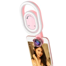 Girlwoman 56 светодиодный фонарь для селфи вспышка широкоугольный объектив фонарик для телефона светодиодная вспышка для селфи клип на макро-объектив стеклянная линза