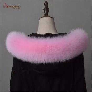 

Free Shipping Winter Womens Real Fox Fur Collar Fox Fur Cap Collar Straight Neck Warmer Soft Fur Scarf