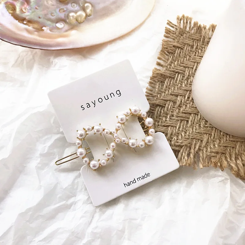 Women Crystal Elegant Pearl Hair Clip Barrette Korean Hairpin Barrette Headdress Hair Accessories Girls Hair Clip Women Crystal Elegant Pearl Hair Clip Barrette Korean Hairpin Barrette Headdress Hair Accessories Girls Hair Clip