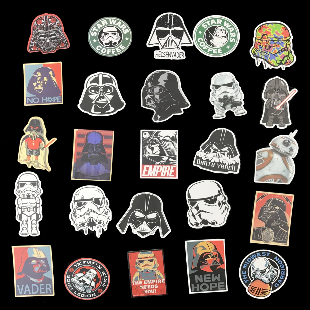 25pcs Star War Stickers On Laptop Helmet Luggage Skateboard Car Vader