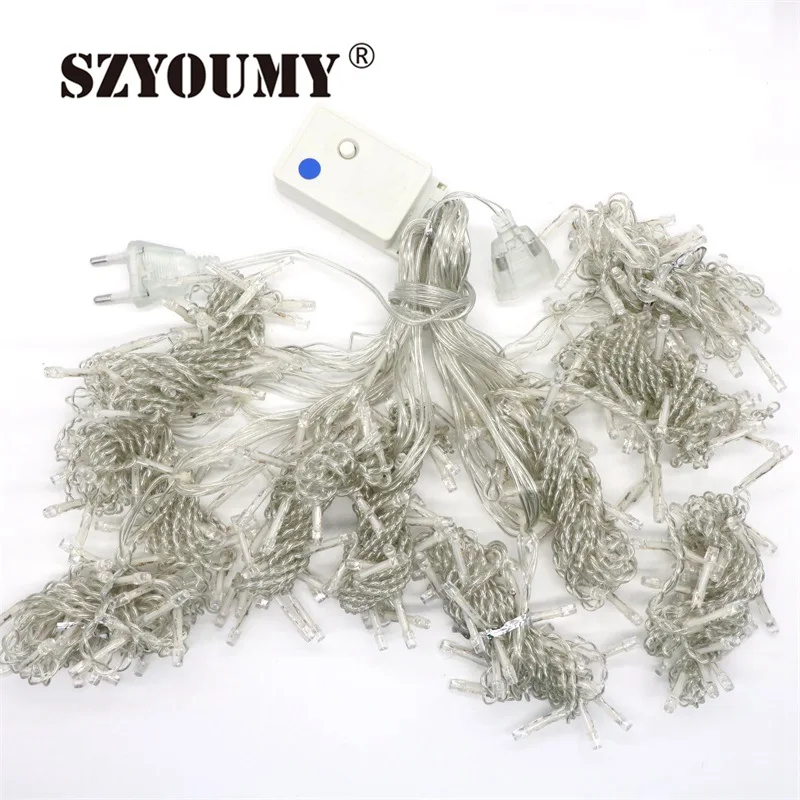 

SZYOUMY 3M x 3M 300 LED Icicle String Light Christmas Xmas Fairy Light Outdoor Home For Wedding/Party/Curtain Decoration