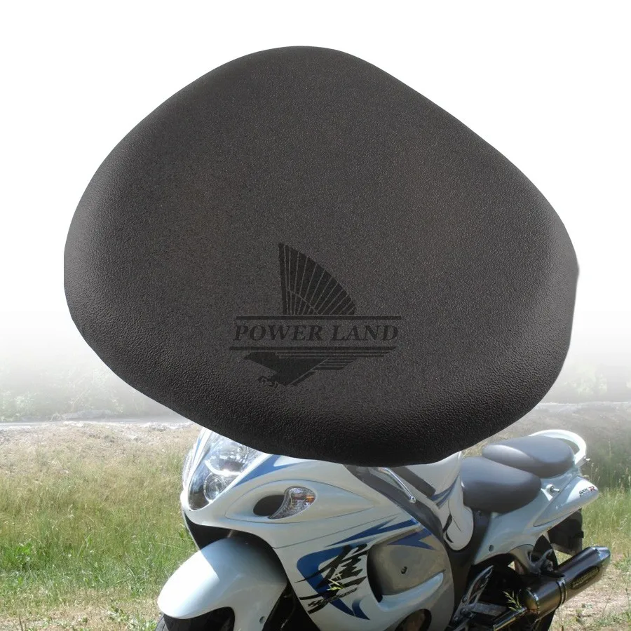 Motorcycle Seat Rear Passenger Black Leather Seat Cushion Pillion Pad