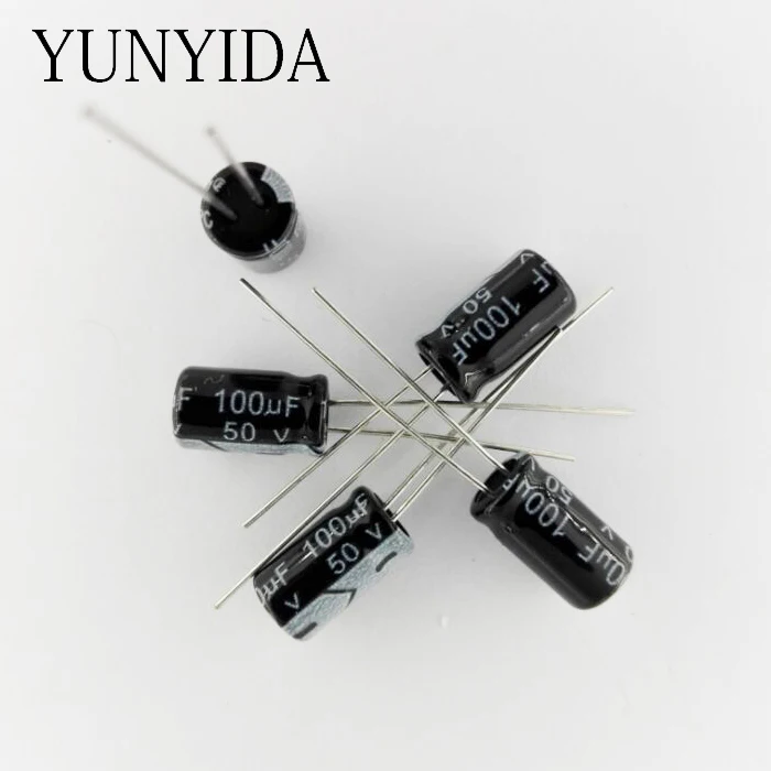 20PCS 50V 100uf 6*11mm Aluminum electrolytic capacitor