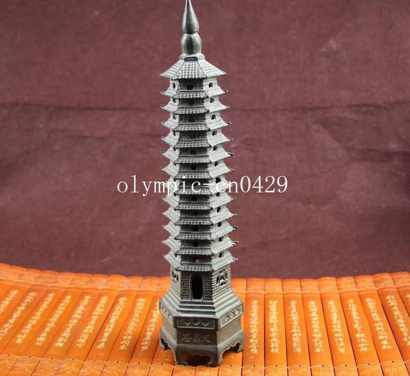

12 ''тибетская бронзовая медная резьба висковая пагода stupa dagoba статуя