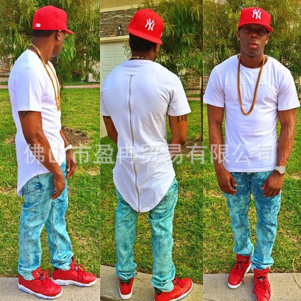 2019 Black White Hot Sale Xxl Long Back Zipper Streetwear Swag Man Hip Hop Skateboard Tyga T Shirt T Shirt Top Tees Men Clothing Tees Men Mens Clothingswag Men Aliexpress