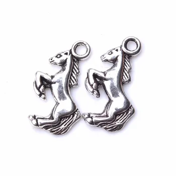 

10pcs/lot 10*19mm Alloy Horse Pendant Charms Antique Silver Color Animal Necklaces Pendants for Women Girl Jewelry Making
