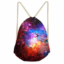 Noisy Designs 3D Galaxy Женский мягкий рюкзак маленький мужской космический Принт звезды сумка на шнурке для школьниц Mochila Feminina сумка