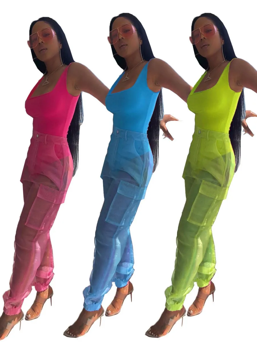 

Summer New Styles Swimsuits and Pants Two Pieces Outfits Sexy Swimsuits Holidays Beach Bodysuits +Sheer Mesh Pants Sets 2019