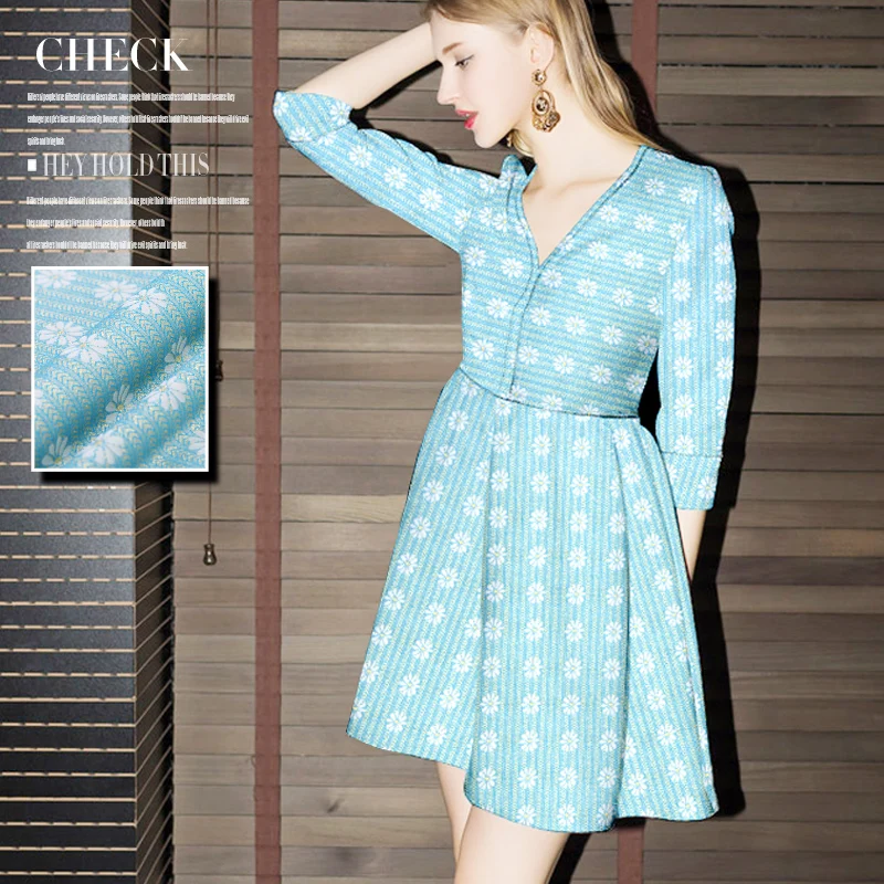 

2016 spring and autumn fashion perspective jacquard brocade dress fabric wholesale high-grade cloth