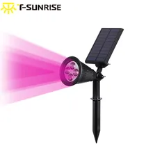 T-SUNRISE фонарь на солнечных батареях Наружное освещение Регулируемая 4 Светодиодная Ландшафтная лампа Водонепроницаемая безопасность освещение для сада розовый цвет