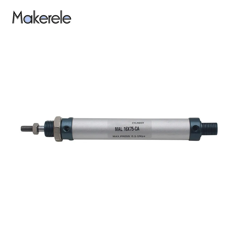 

Air Cylinder Double Acting Pneumatic Cylinder 16mm Bore Aluminum Alloy Stroke Control Fishtailing Shape Cylinders MAL16-75-CA