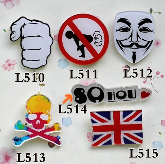 

(MIN MIX ORDER IS $10--Free shipping)Diy phone accessories 2014 Latest Harajuku badges British flag skull Tide brand brooch