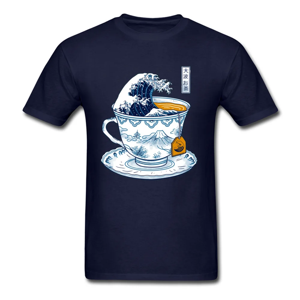 190628The Great Kanagawa Short Sleeve Tops & Tees Father Day O Neck Cotton Fabric Men Tshirts Casual Sweatshirts Dominant 190628The Great Kanagawa navy