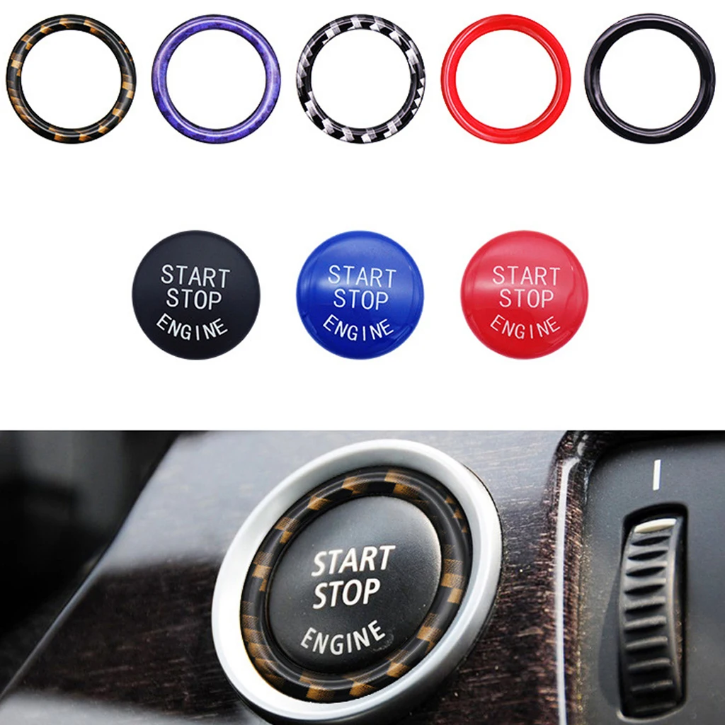1 Piece 25mm Twist Switch Ring Trim PVC Car Engine Start Stop Button Ring Trim Decor For BMW E90 E60 E70
