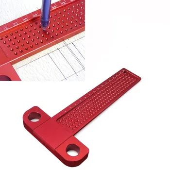 

Woodworking T-type 160mm Scribe Mark Measurement Tool Aluminum Alloy Precision Cross-calibration Ruler Woodworking tool