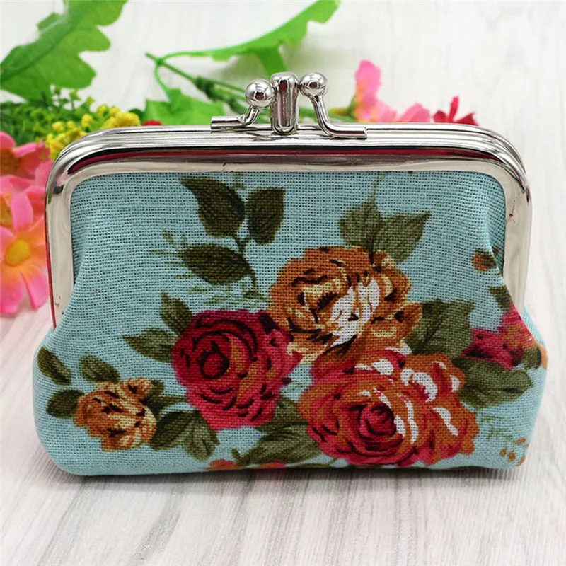 Coin Purse Womens Retro Vintage Flower Small Wallet Card Holder Coin Purses small coin purses ...