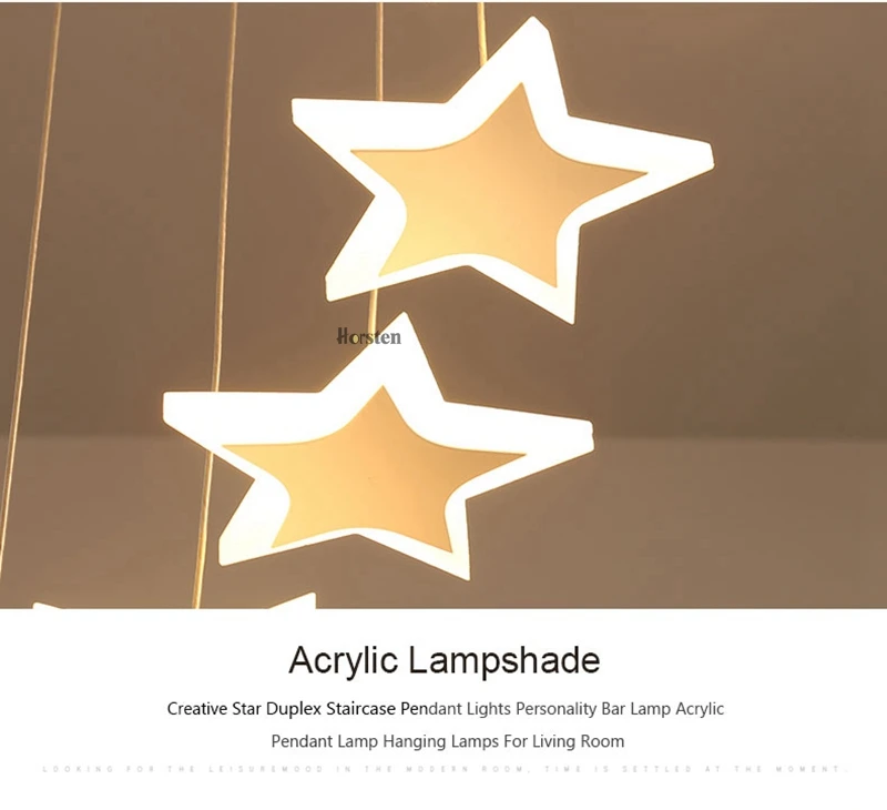 Modern Duplex Staircase LED Pendant Lights Personality 18 Stars Hanging Lamps Minimalist Rotaion Staircase Lamp Living Room Lighting (13)