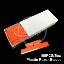 Тонировка, Инструмент для тонировки 100 шт./лот Пластик Бритвы Скребки лезвия двойной Бритвы лезвия ракель для окна автомобиля Оттенок Клей Удалить Уборочные инструменты