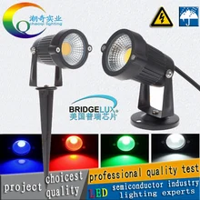Садовый Точечный светильник, led COB, 3 Вт, 5 Вт, IP65, уличный садовый Светодиодный точечный светильник, 12 В, 110 В, 220 В, светодиодный садовый светильник-шип для воды в саду