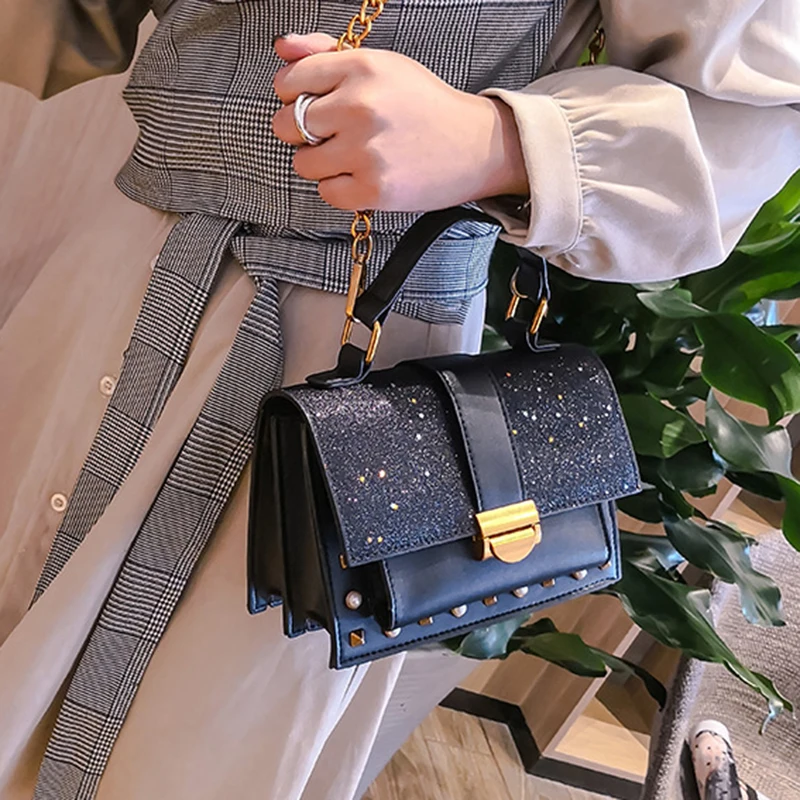 Women Handbag Fashion Sequin Female Exquisite Shoulder Bags Rainbow Rivet Crossbody Bag Messenger Bags Bolsos Mujer Tote SS7164 (20)