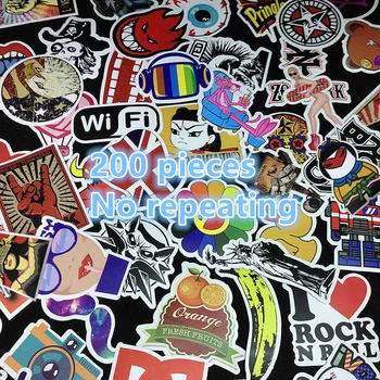 

200pcs Stickers Car Styling Mix Skateboard Laptop Luggage Snowboard Car Fridge Phone DIY Vinyl Decal Motorcycle Sticker Graffiti