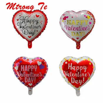

50pcs 18inch Heart Shaped Foil Helium Balloons Inflatable Air Globos Happy Valentine's Day Party Decorations 45*45cm Ballon Ball