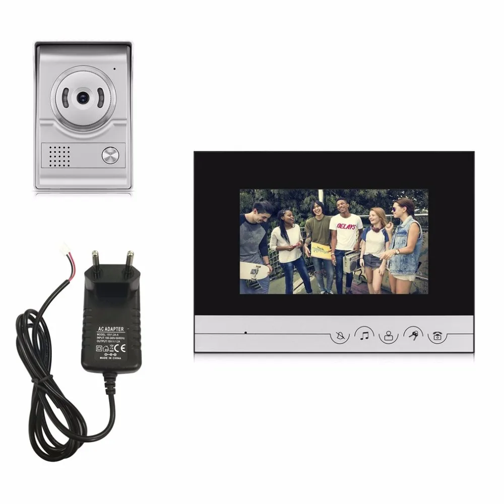 

XSL-V70R-L+ 15V Wired Visual Doorbell Video Intercom 7 Inch TFT-LCD Door Phone Infrared Night Vision Doorbell Home Security