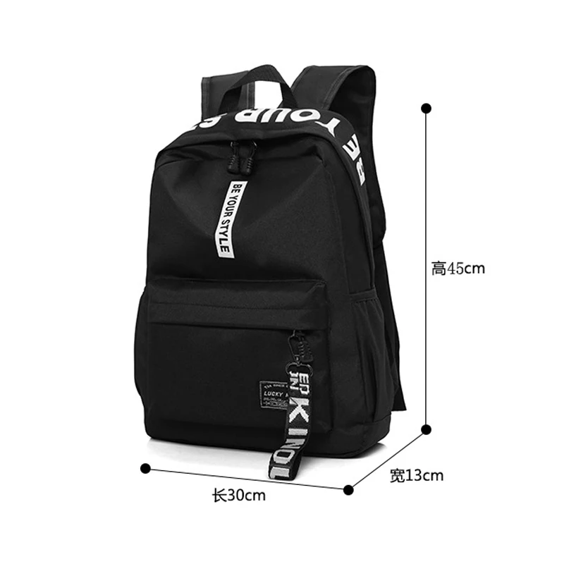 الحقائب المدرسية للمراهقات 2019 طالب BagPack الأسود مراهقون الرجال النساء على ظهره المدرسية الإناث عودة حزمة