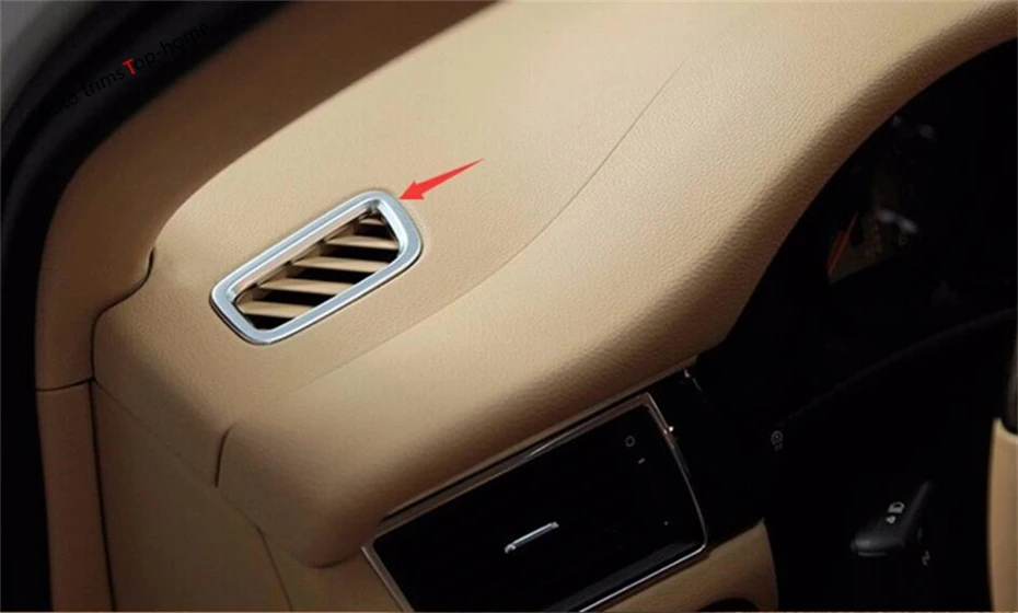 Yimaautoпланки спереди Кондиционер AC Vent Outlet рамка Крышка отделка комплект ABS перламутровая хромированная подходит для Porsche Macan