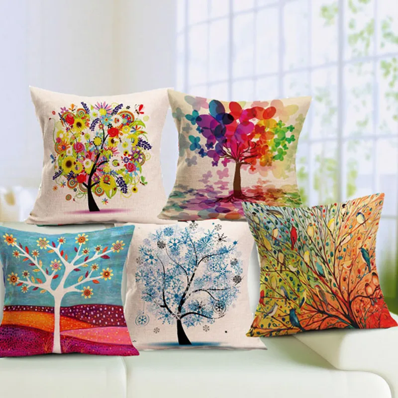 

Hot sales flower/colorful trees/flower printing sofa cushion pillow for sofa /home (not including filling)