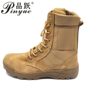 

Winter Unisex Tactical Boots Microfiber desert combat boot Ankle-up Military boots with side zipper size39-46