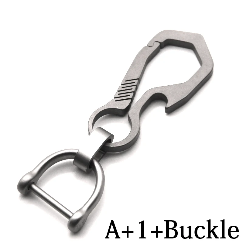 A1Buckle Настоящий титановый брелок для мужчин, EDC, ультра легкий титановый брелок с подвеской, брелок для ключей, инструмент Quickdraw, креативный брелок - Цвет: A1Buckle