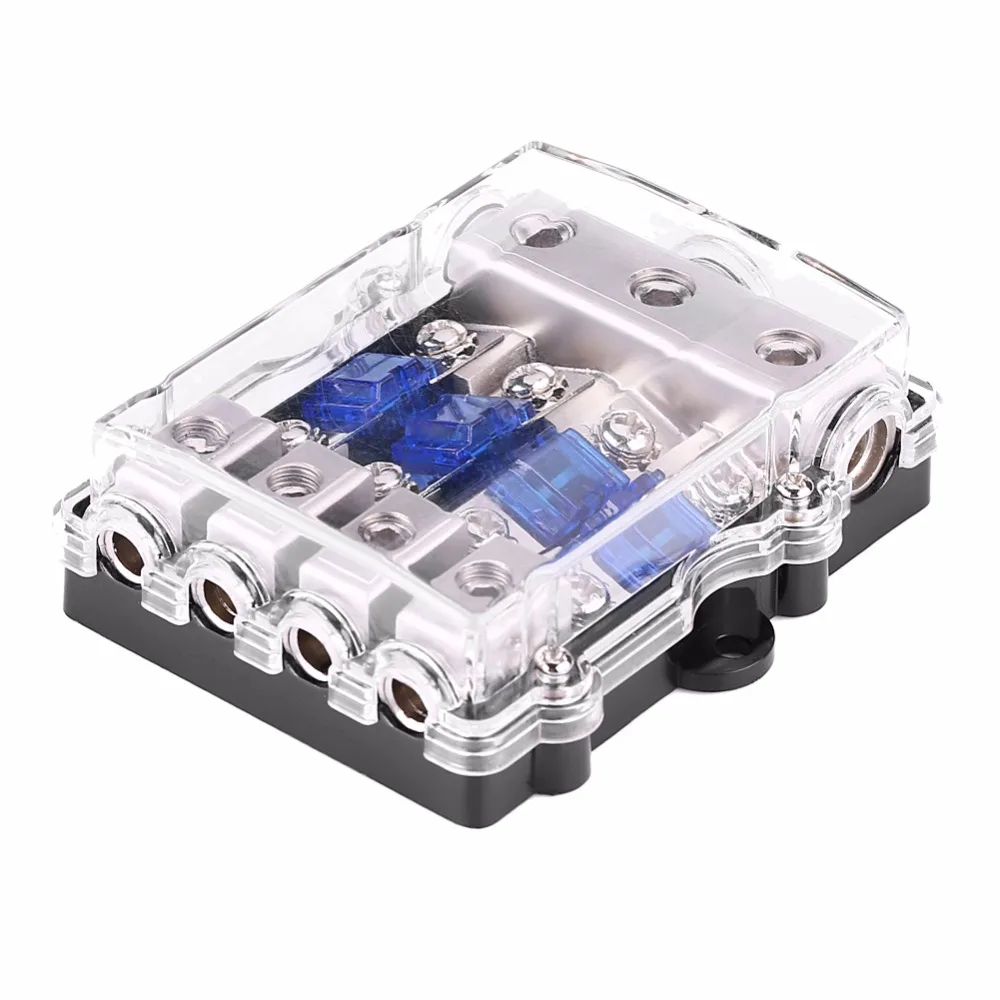 Universal 60A Car Auto Vehicle Stereo Audio Power Fuse Box Holder Block 1 In 4 Ways Out Fuse Block Portafusibles-in Fuses from Automobiles & Motorcycles on ...