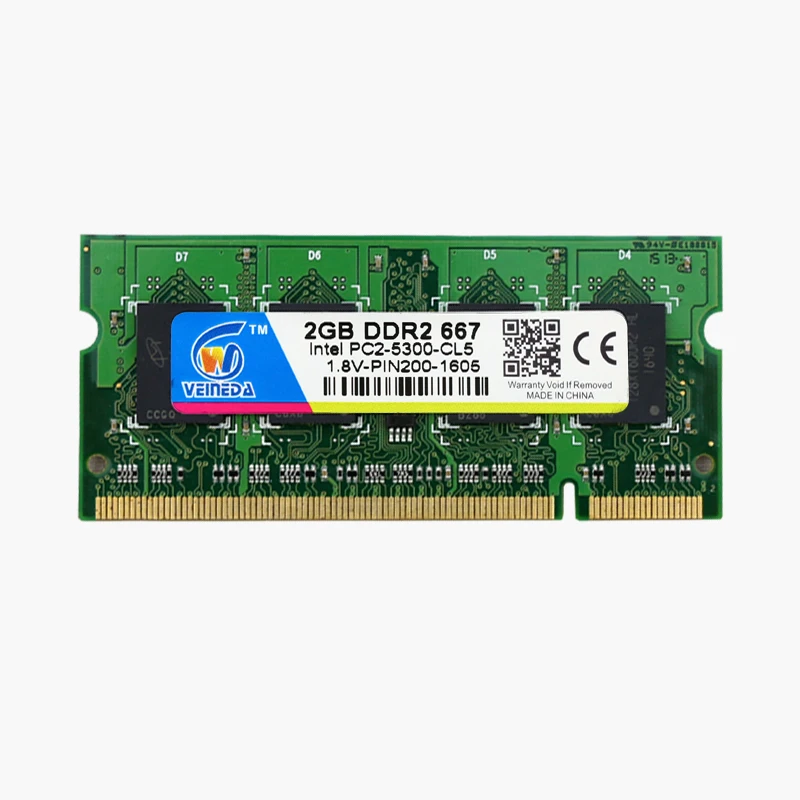 VEINEDA Sodimm DDR2 2 ГБ/4 ГБ/667 ddr2 ноутбук Память RAM DDR 2 PC2-5300 совместимость 800 МГц для Intel amd mobo