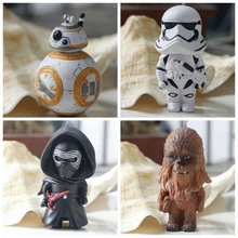 Star Wars Awakens BB8 Stormtrooper Darth Vader Chewbacca PVC Pendant Space War BB-8 Action Figure Toys Keychain Gift For Kids