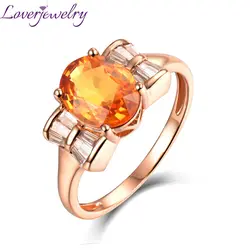 LOVERJEWELRY Unplated одноцветное 14Kt золото натуральная желтый сапфировое обручальное кольцо хорошее качество Gem Ювелирные изделия из чистых