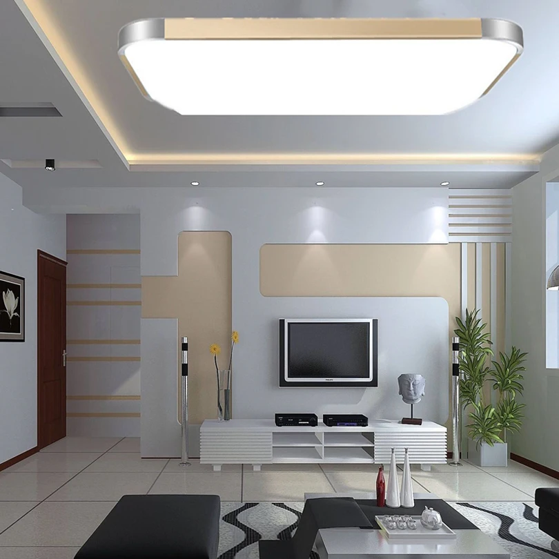 Современная гостиная Цветной RGB + холодный белый теплый 2 4 г Радиочастотный пульт