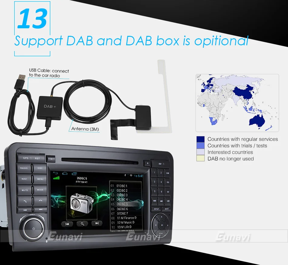 Cheap Eunavi Android 7.1 WiFi GPS Navi Quad Core Blotooth Stereo Car DVD Player For Benz ML CLASS W164 ML300 ML350 ML450 ML500 20