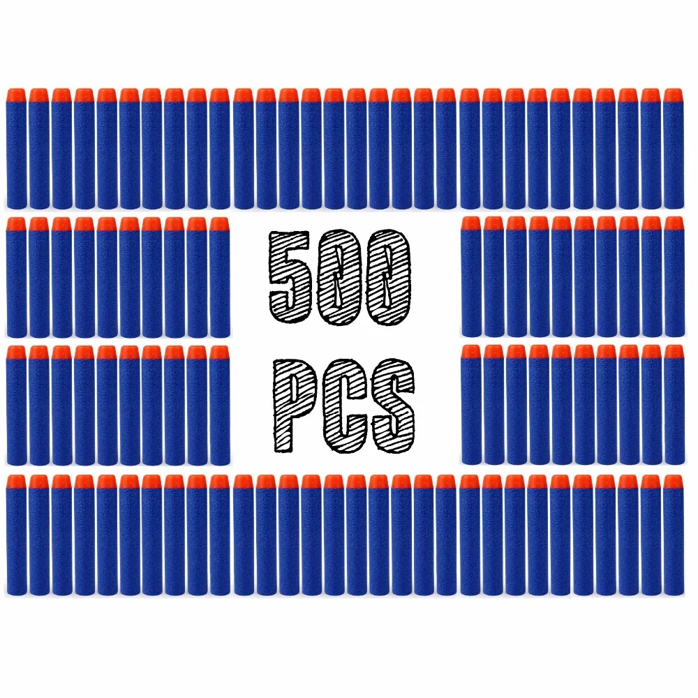 

500PCS Toy Gun Foam EVA Soft Bullet for nerf N-strike Elite Sucker Rampage/Retaliator Series Blasters Refill Clip Darts for kid