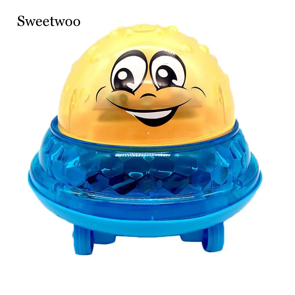 Электрический спринклер брызгающая игрушка для воды Легкая музыкальная вращающаяся водяная Ванна забавная 3D космос, НЛО брызгающая игрушка для воды детская пляжная игрушка - Цвет: Type B Yellow