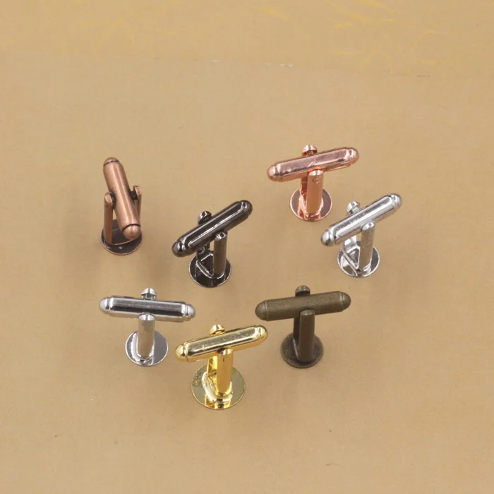 

10pcs 10MM 12mm French Style Cufflink Settings Blank Round Pad Tray Cabochon Base For DIY Clothes Jewelry Accessories Findings