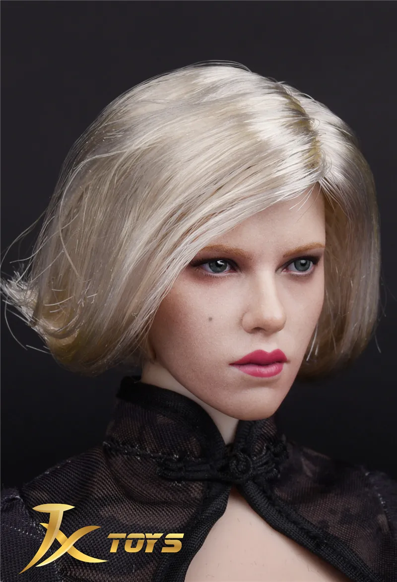 

SL7940JXtoys 1/6 Scale Black Widow Female Head Carving With Short Blonde Hair