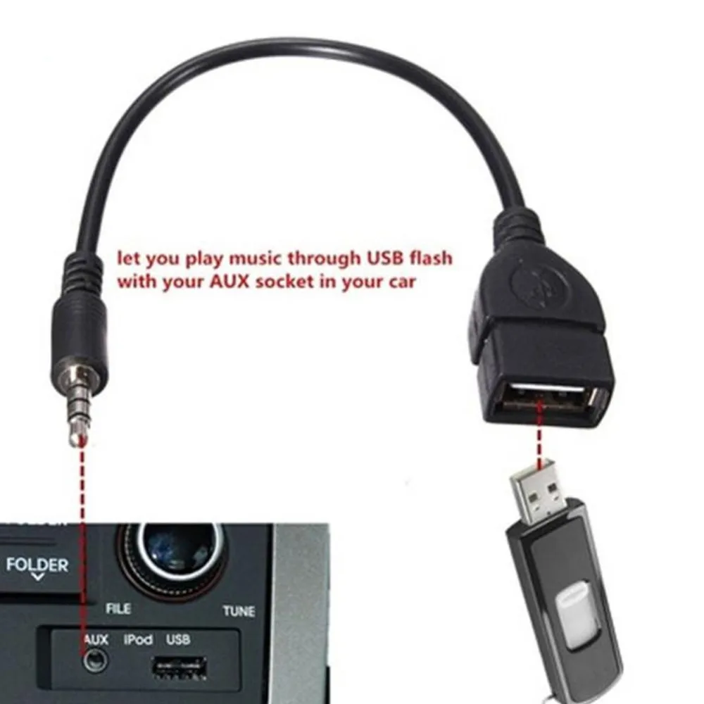 Высокое качество 3 5 мм штекер аудио разъем AUX USB 2 0 Тип Женский Адаптер конвертера